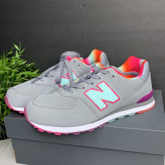 New Balance Kids 574 Classic Steel Bali Blue - Picture 4 of 10